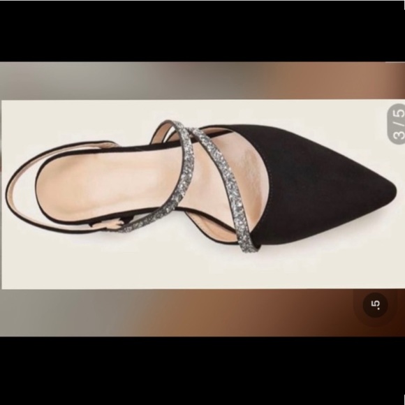 Shoes - New Point Toe Glitter Strap Slingback Flats Shoes
New Shoes 
Size: 9.5